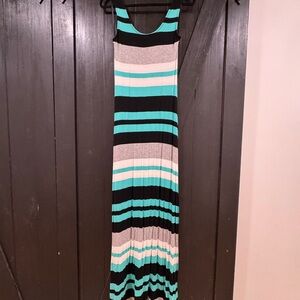 Merona Striped Maxi Dress - Black, Gray, Teal